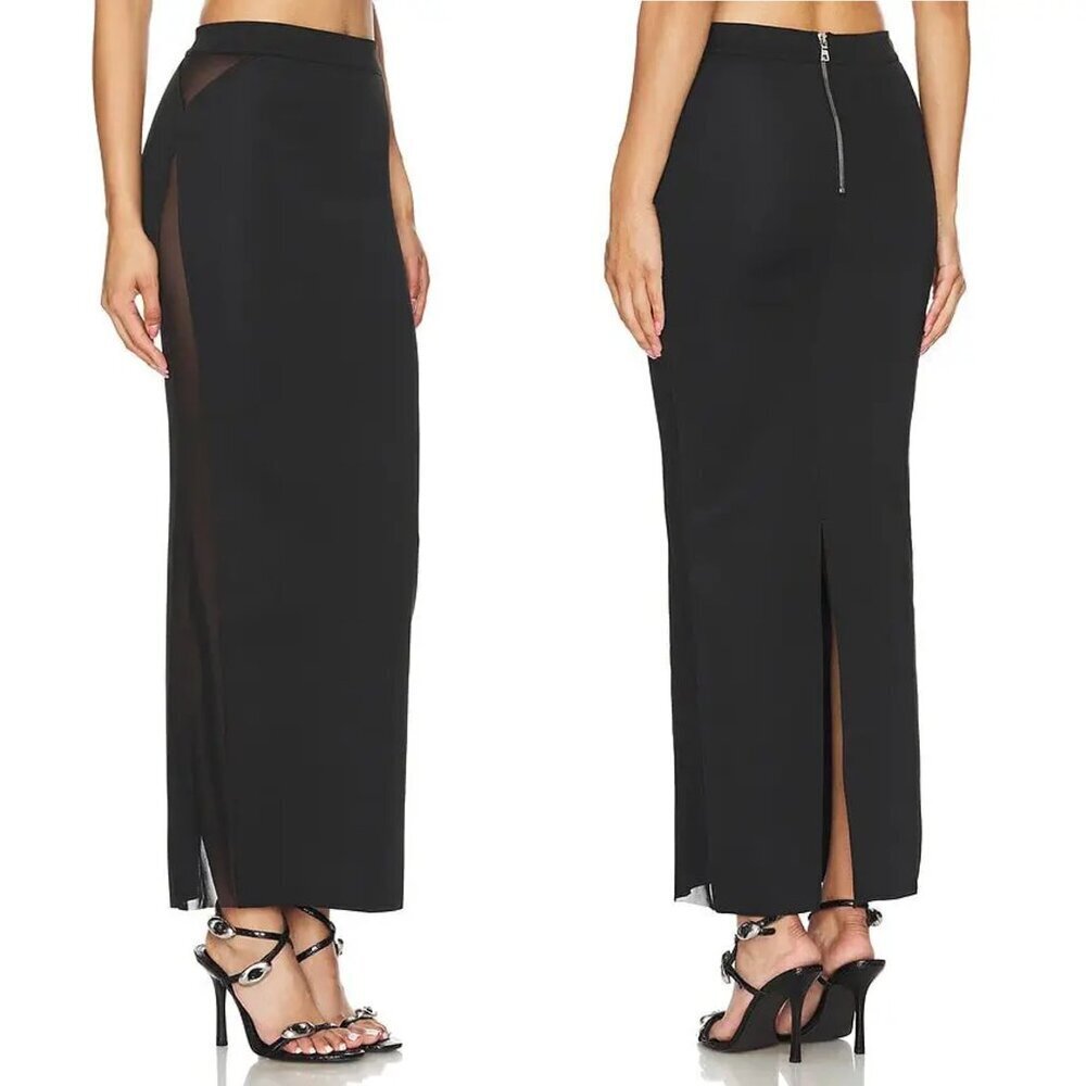 NWT New RtA Gizelle Black Maxi Skirt Size 4